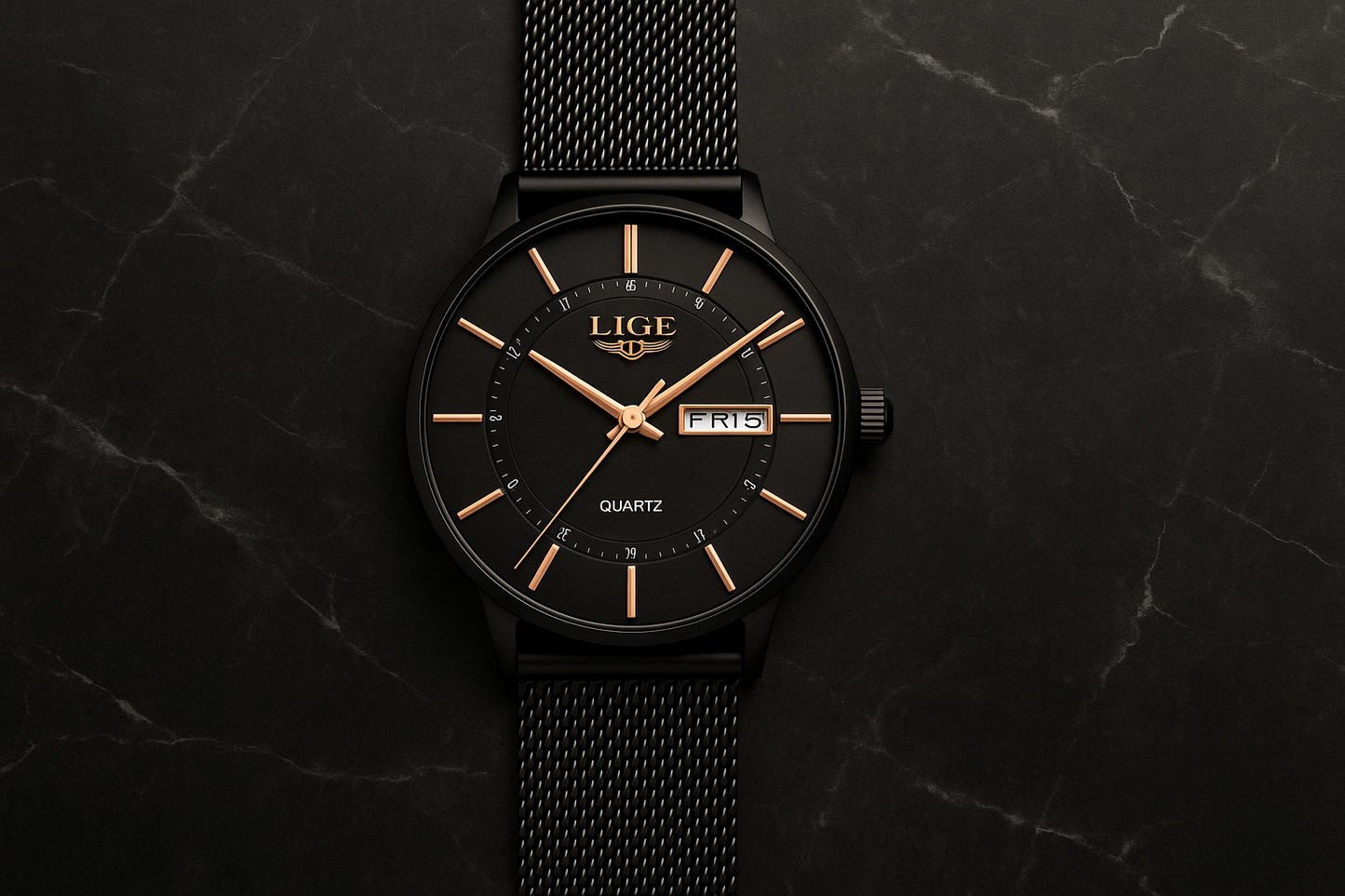 VYNE luxury leather watch studio shot premium men chronograph timepiece