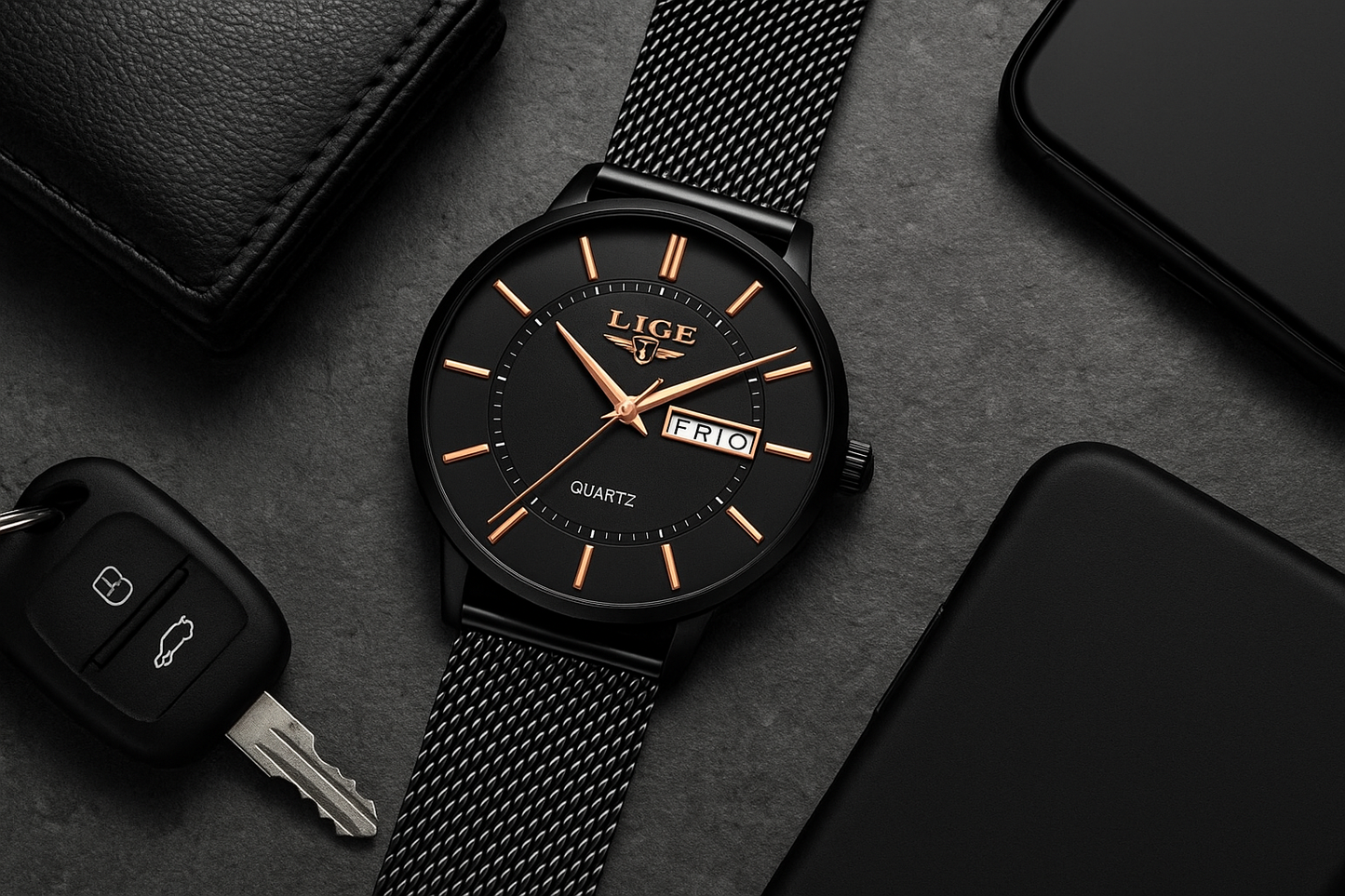 Premium men leather watch lifestyle accessories luxury chronograph VYNE
