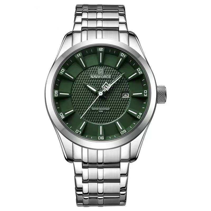 Regent Steel Mark minimalist watch green dial stainless steel band men