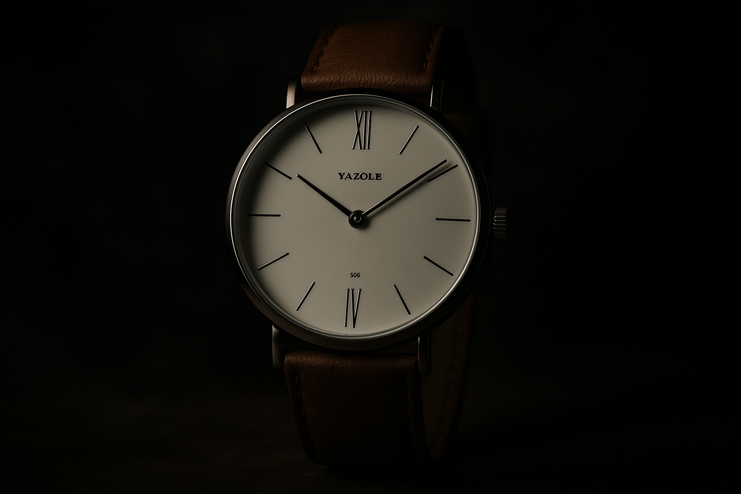 YAZOLE white dial moody shot